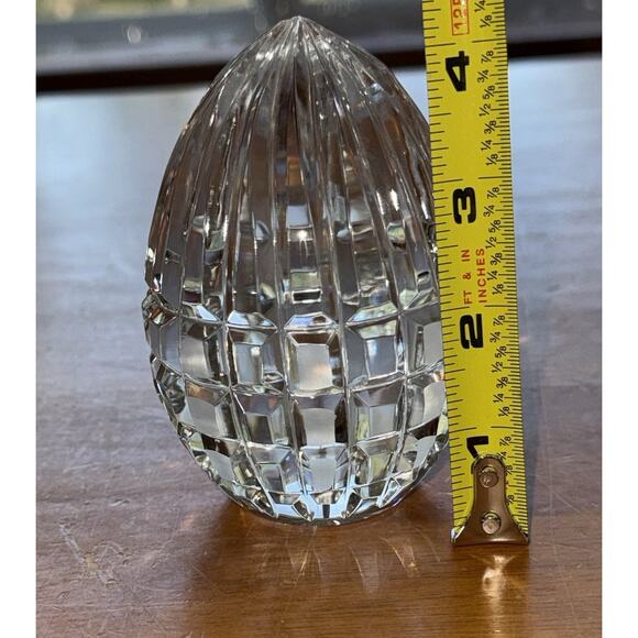 Hand Cut Lead Crystal Egg Poland Decor Paperweight Polonia Easter Figurine Heavy - Picture 2 of 10